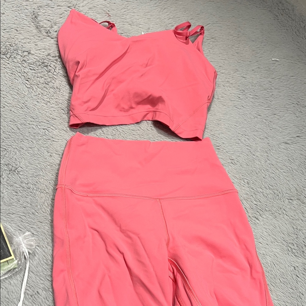 lululemon athletica Women's Coral Pink Athletic Shorts Set